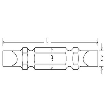 Бит с двойным концом с прорезями 